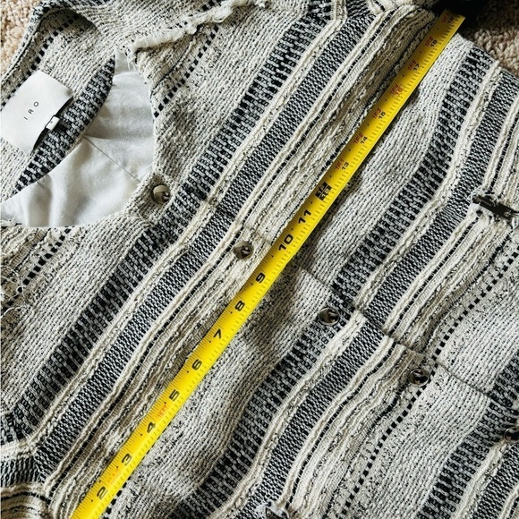 IRO LIZZIE TWEED BLAZER JACKET, CREAM & BLACK, WOMENS SIZE 3 - Picture 11 of 14